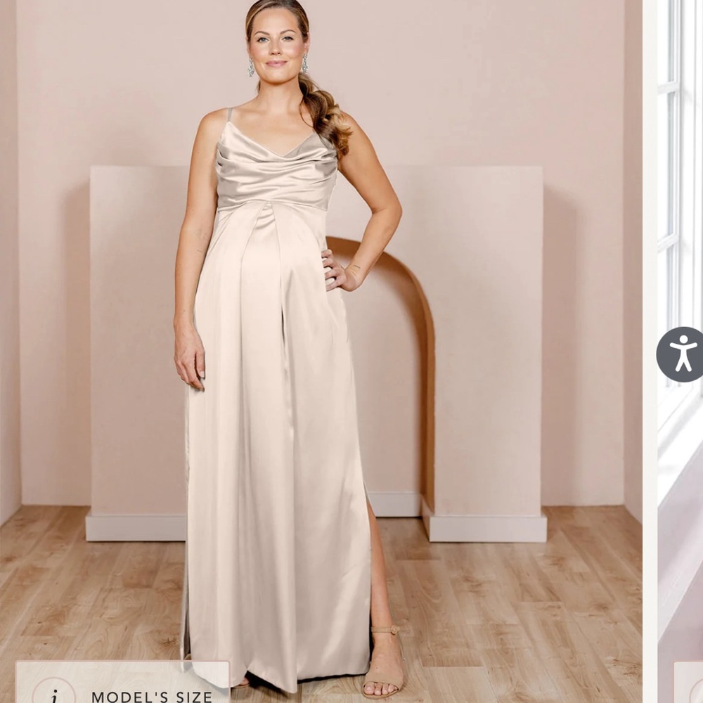 Revelry Maternity Skye Satin Bridesmaid Dress